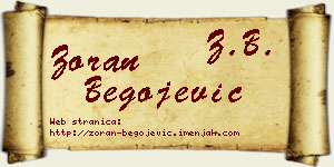 Zoran Begojević vizit kartica